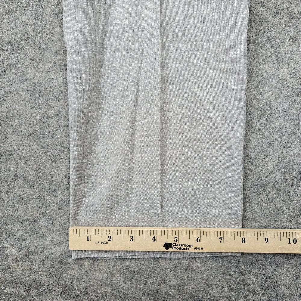 Joseph Abboud Dress Pants Men's 36x30 Light Grey Linen/Cotton Slim Fit Office
